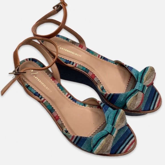 ANTHROPOLOGIE size 9M ani platform peep toe wedge heels NWOT - Picture 3 of 6